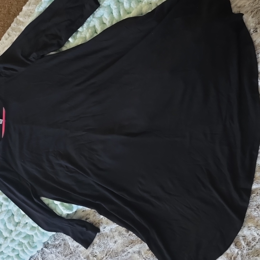 Zenana Outfitters Classic Black 3/4 Sleeve Dress With Pockets XL Brand New